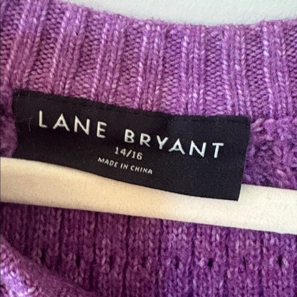 Lane Bryant Purple Cable Knit Sweater - Picture 2 of 6